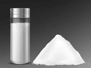 High salt intake is linked to high blood pressure- a container with salt
