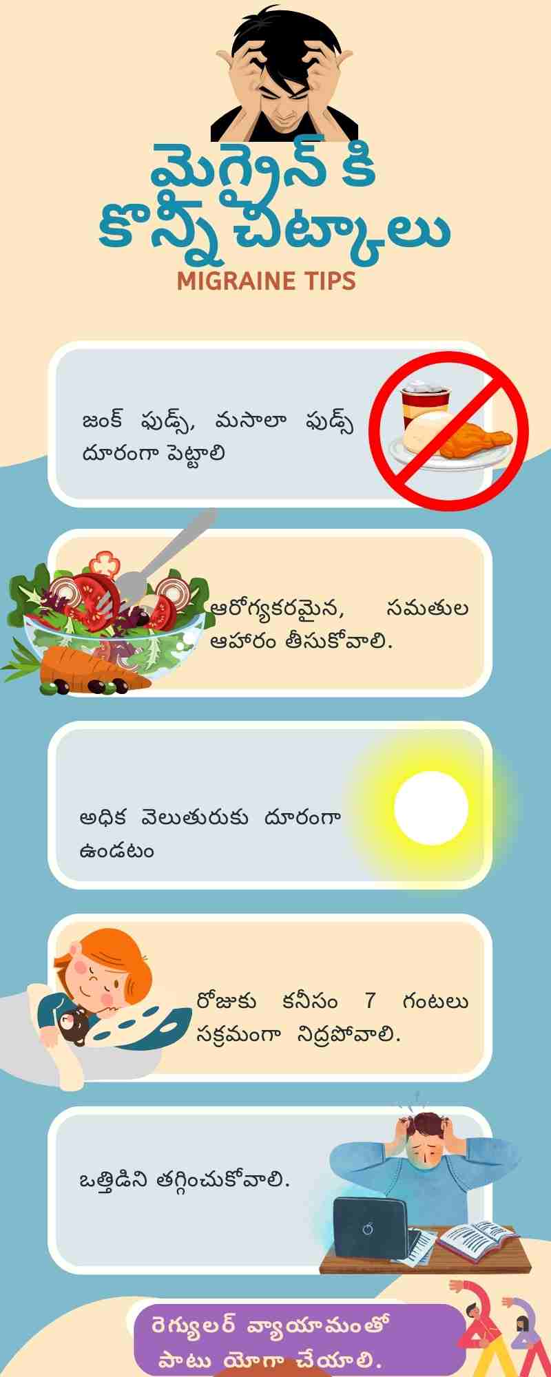 What are the triggers for migraine headaches in Telugu Dr. Malleswara Rao